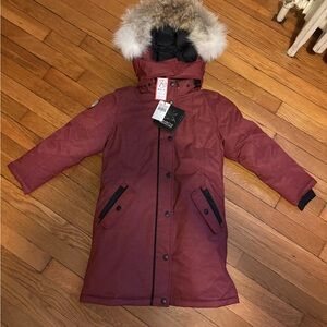 Triple Fat Goose Down Parka with Fur Trim Hood